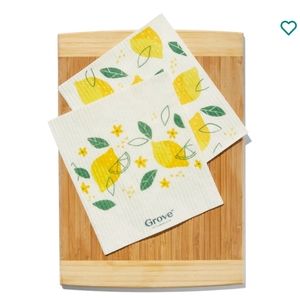 NWT Grove Collaborative Lemon Swedish dish towel set of 2